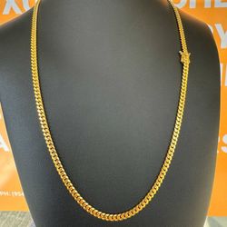 14k solid Yellow Gold brand New Cuban link 24” Chain necklace 32.4 grams 4mm