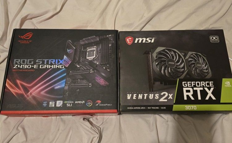 ASUS ROG STRIX Z490-E GAMING With I7-10700k Processor and RTX 3070 Overclock Edition. Bundle 
