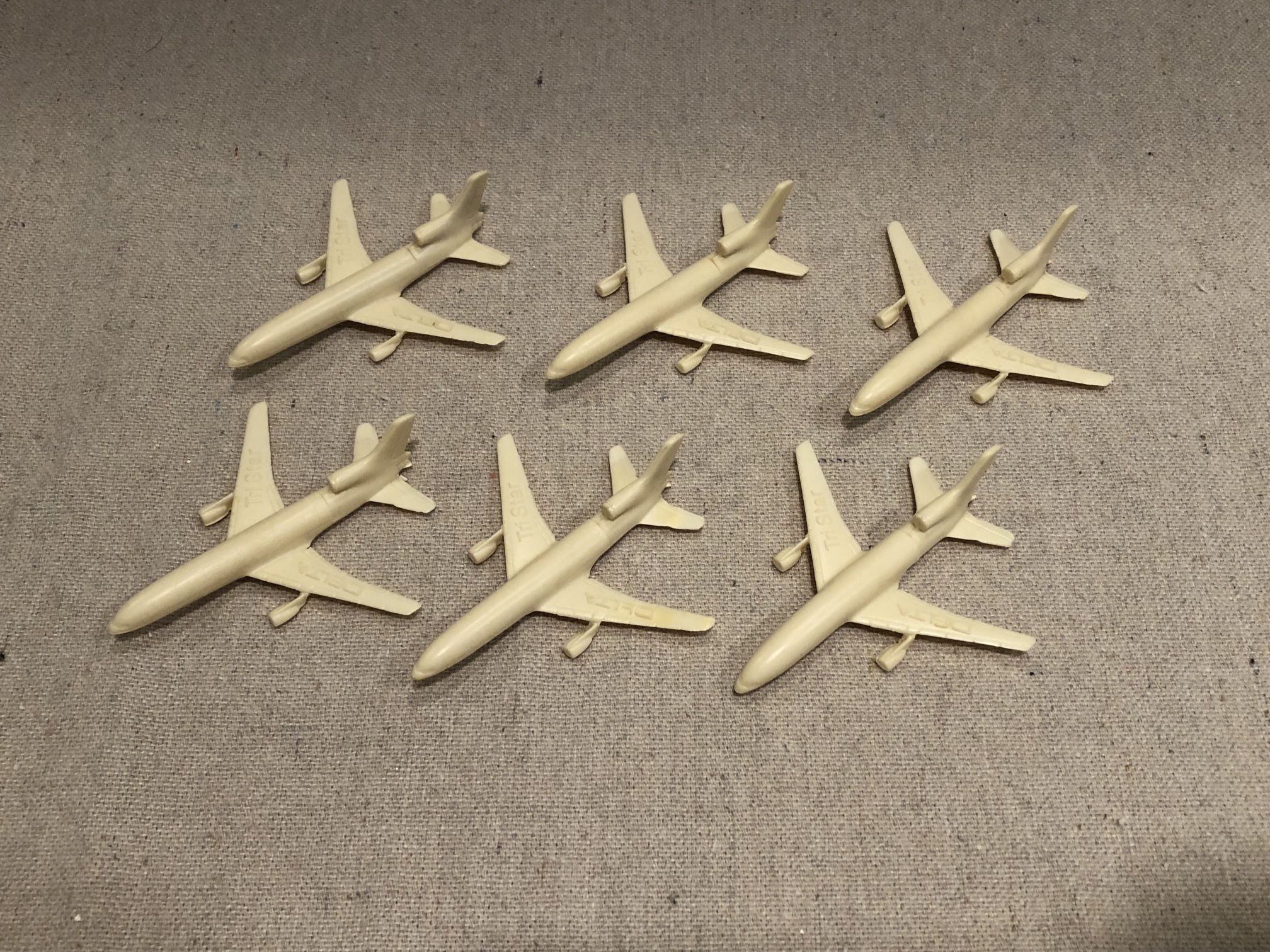 Lot Of 6 Vintage Cracker Jack Delta Tri Star Airplane Toys Figures Models
