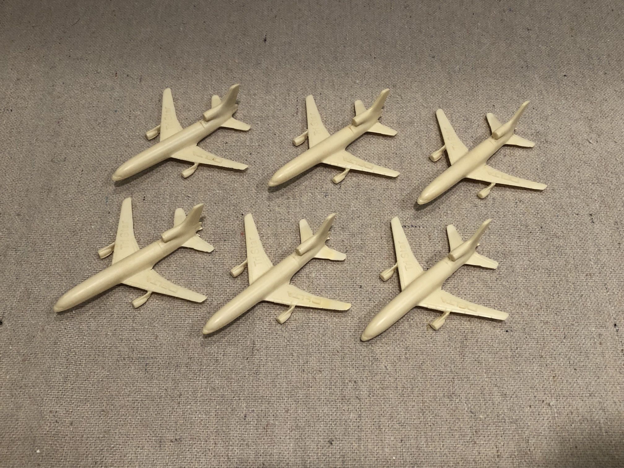 Lot Of 6 Vintage Cracker Jack Delta Tri Star Airplane Toys Figures Models