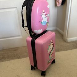 Kids luggage and Backpack Combo