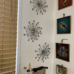 Vintage retro silver Starburst Wall Hanging