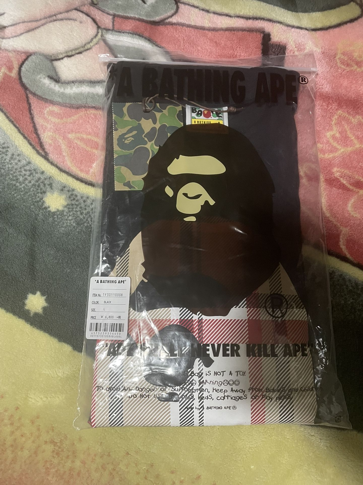 BAPE Check By Bathing Ape Tee 'Black/Beige'