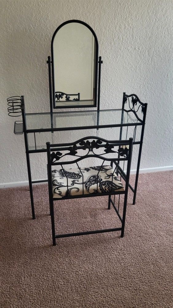 Vintage Black Iron Vanity