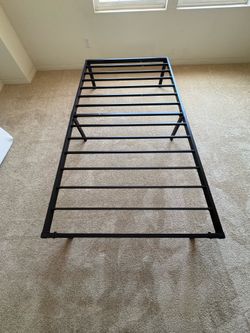 Twin bed frame with mattress like new