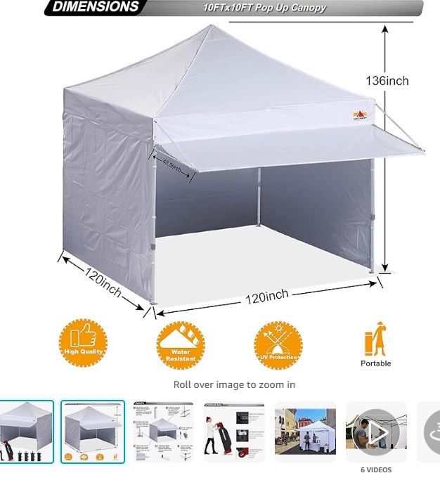 10x10 Tent For Farmers Markets