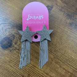 Silver Star  Earrings By Paris Hilton