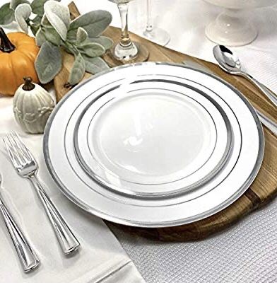 Silver Plastic Party Plate Sets