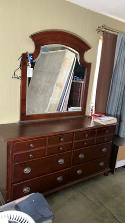 Dark Brown dresser with mirror
