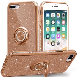 Compatible with iPhone 7 Plus case for Women Girls,iPhone 8 Plus case with Ring Stand,Slim Fit Cute Sparkle Diamond case for iPhone 7 Plus/iPhone 8 Pl