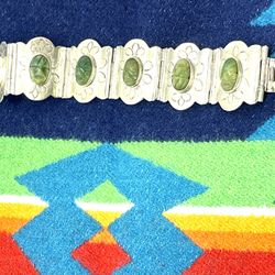 Vintage Sterling Tooled Panel Bracelet