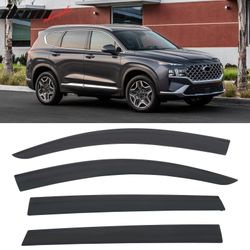 Fits 2019-2023 Hyundai Santa Fe Low Profile Style Tape-On Window Visors Deflectors