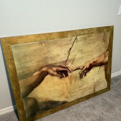 The Creation of Adam wall hanging art resin 54x39
