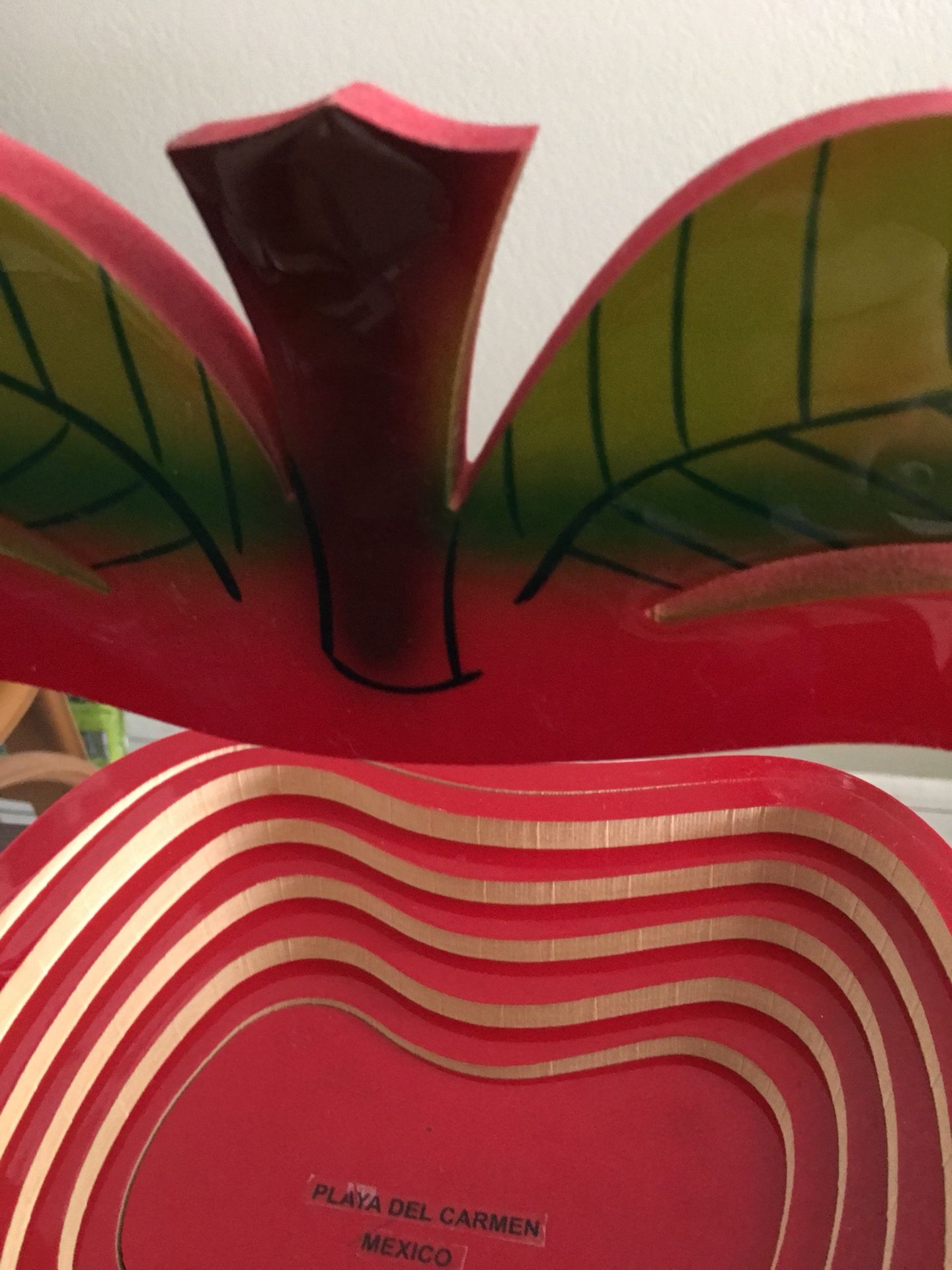 New red fruit basket or for different purpose handmade wood in mexico