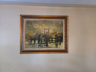 Huge Oil On Canvas Vintage Lee Reynolds 