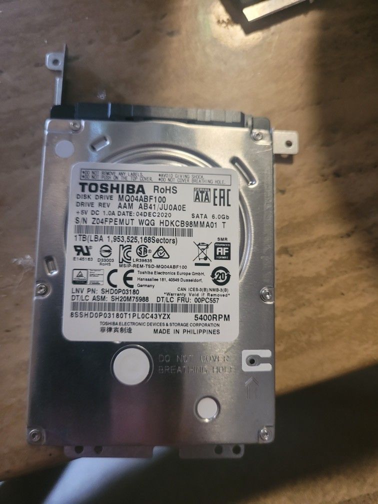 Toshiba 1tb Laptop Hard Disk 