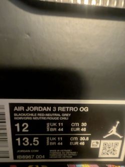 Air Jordan 3 Retro OG size 12