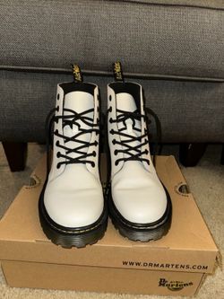 Dr. Martens White Lace-Up Boots Size 11