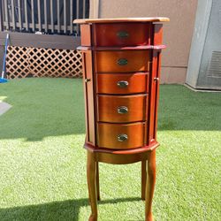 Cherry Wood Stand Alone Jewelry armoire 