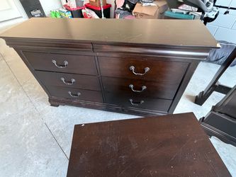 Dark Wood 6-Drawer Double Dresser