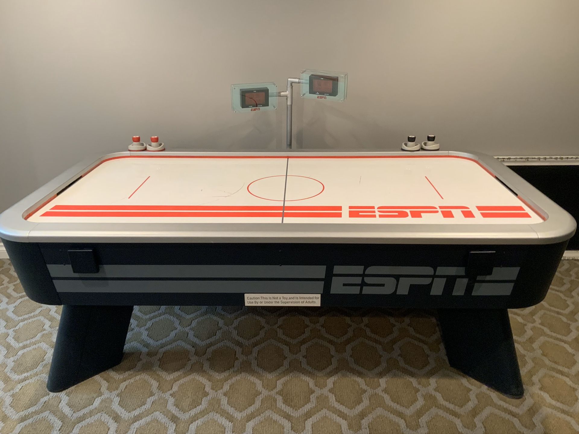 ESPN Sports Air Hockey Game Table & Matching Foosball Table - Soccer Hockey Football Game Room Man Cave Entertainment