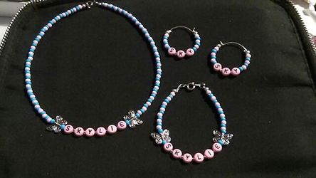 Hand made kids Necklace & Bracelet & Earrings set