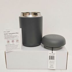Fellow Carter Everywhere Double Wall Mug/Tumbler- 12 oz Slate Grey NEW