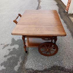 Antique Tea Table On The Wheels