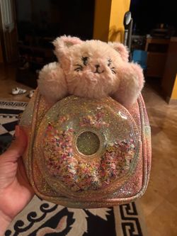 Kids Glitter Donut Cat Crossbody Bag