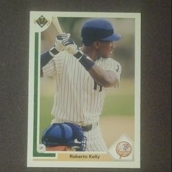 1991 Upper Deck Roberto Kelly New York Yankees N.Y. #372 Baseball Card Vintage Collectible Pro Professional MLB 