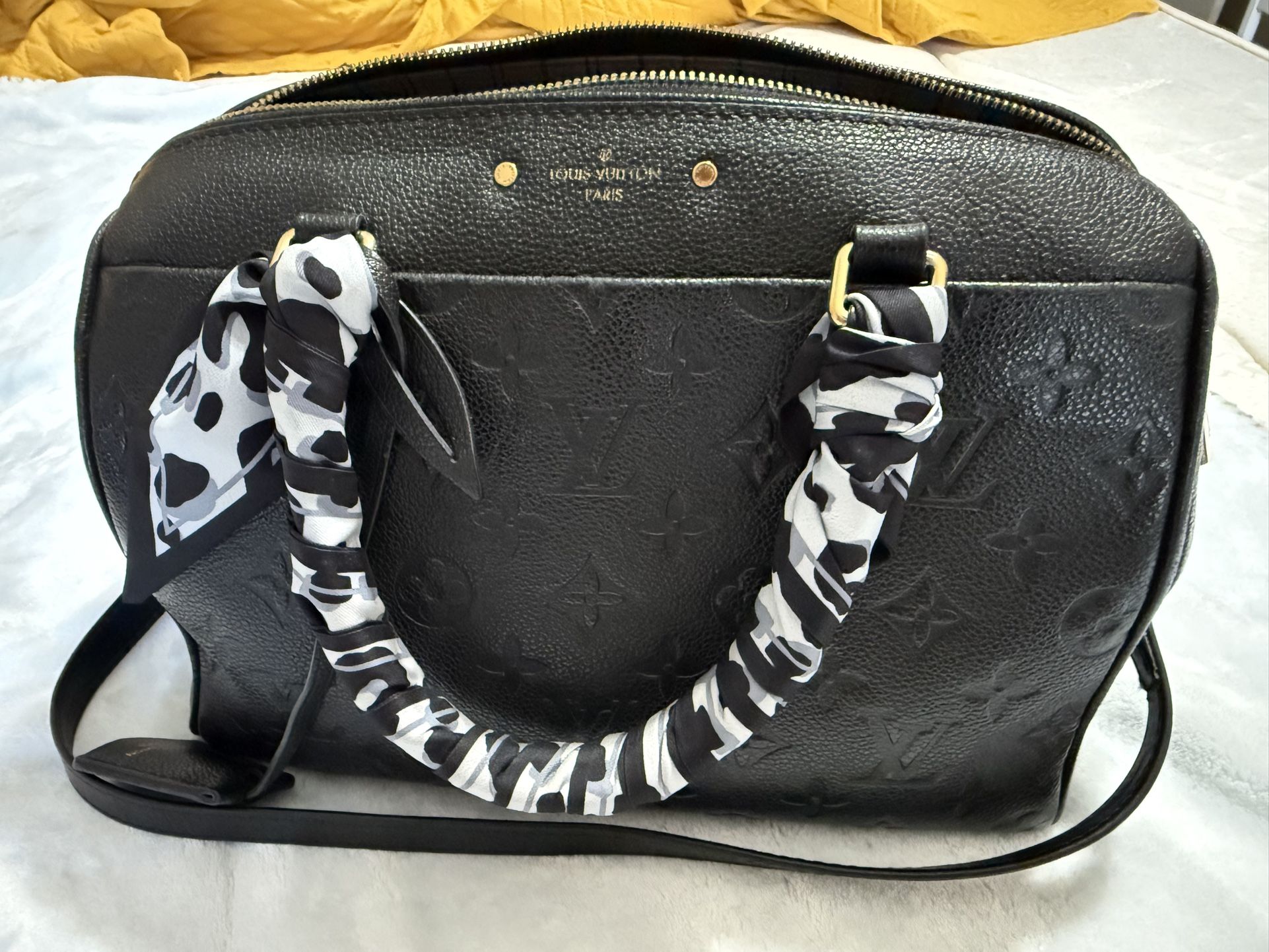 Louis Vuitton Speedy 30 Bandouliere Black Empreinte Leather (Noir)