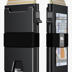 Smart Card Wallet for Men Slim: Minimalist Wallet For Men - RFID Blocking Pop Up Front Pocket Wallet, Metal Wallet 11 Card Holder