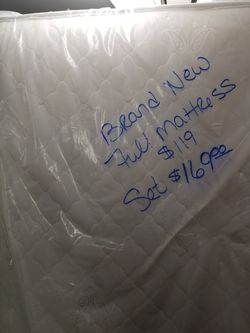 Brand new full plush mattress set. $53 take home layaway