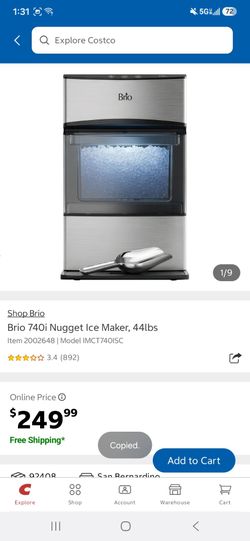 BRIO 740I NUGGET Ice Maker ,44lbs