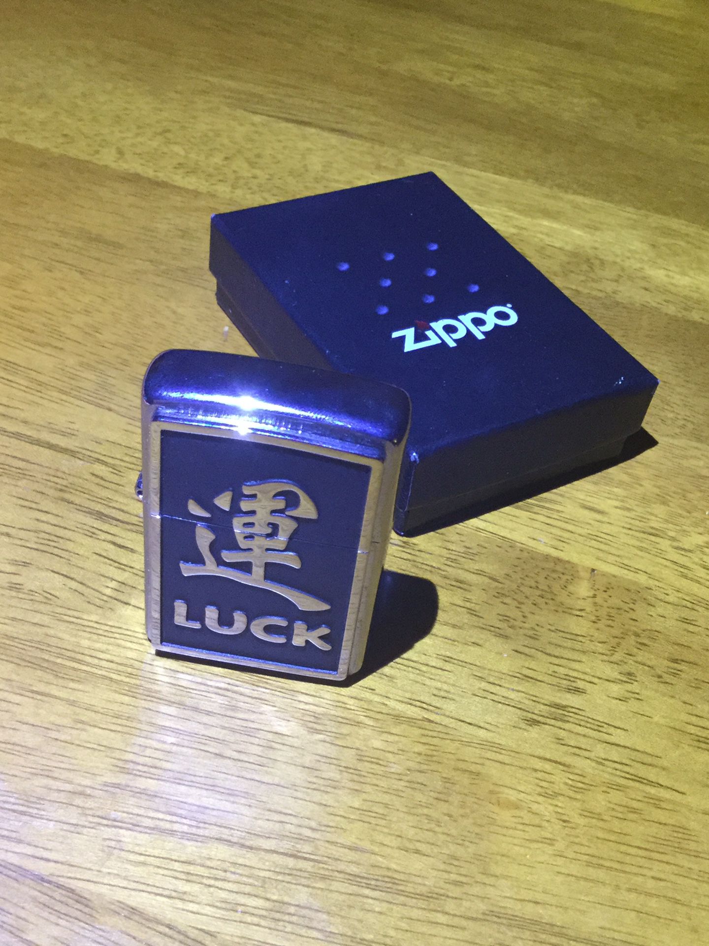 Luck Zippo lighter. With box