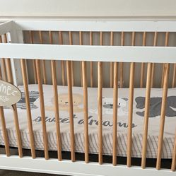 Babyletto Lolly White & Wood 3-in-1 Convertible Crib