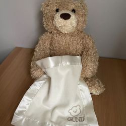 Gund Peek-A-Boo Brown Teddy Bear Sitting Musical Plush Stuffed Animal  10" Cute!