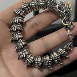 Stainless Steel Chinese Dragon Bracelet 8" Stewart&Nellis Pick Up 