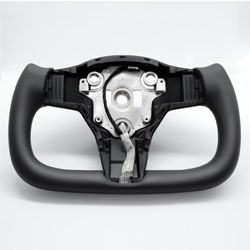 ZIMABLUE Yoke Steering Wheel Personalized Yoke Steering Wheel Nappa Leather without Front Trim for Tesla Model 3 / Y 2017-2023 