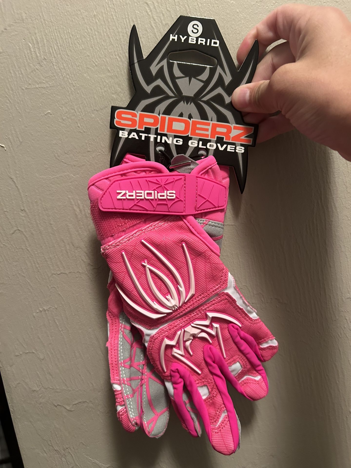 New Pink Spiderz Baseball Softball Batting Gloves Women’s Small