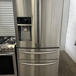 ✨ Stainless Steel Kitchen Set – Samsung French Door Fridge + Gas Stove ✨