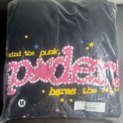 Black And Pink Sp5der Hoodie Size Medium 