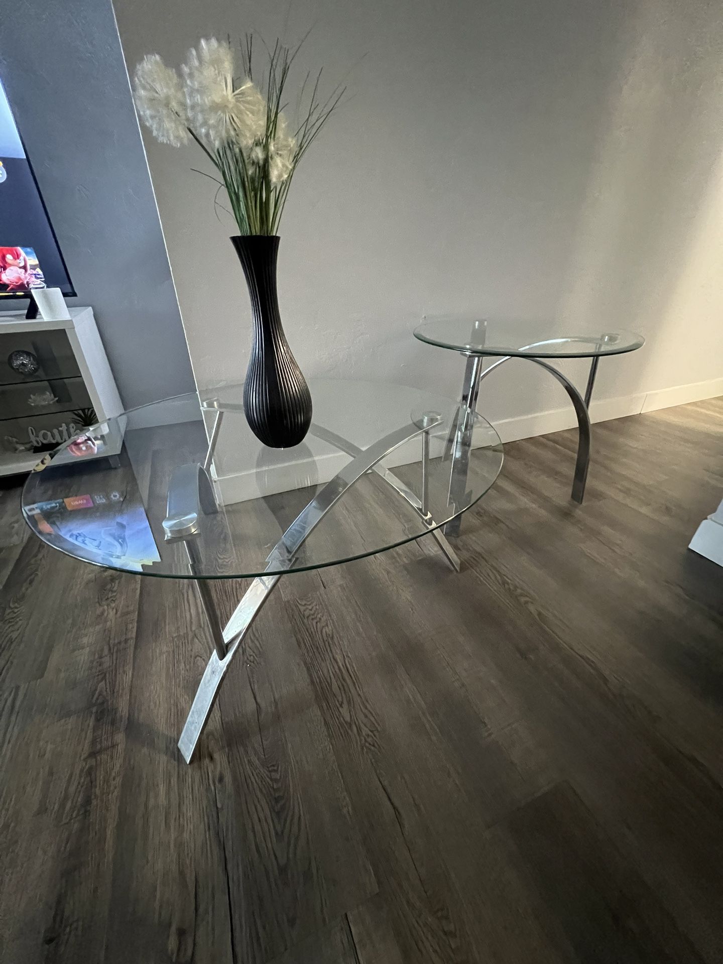 Chrome Coffee Table Set 