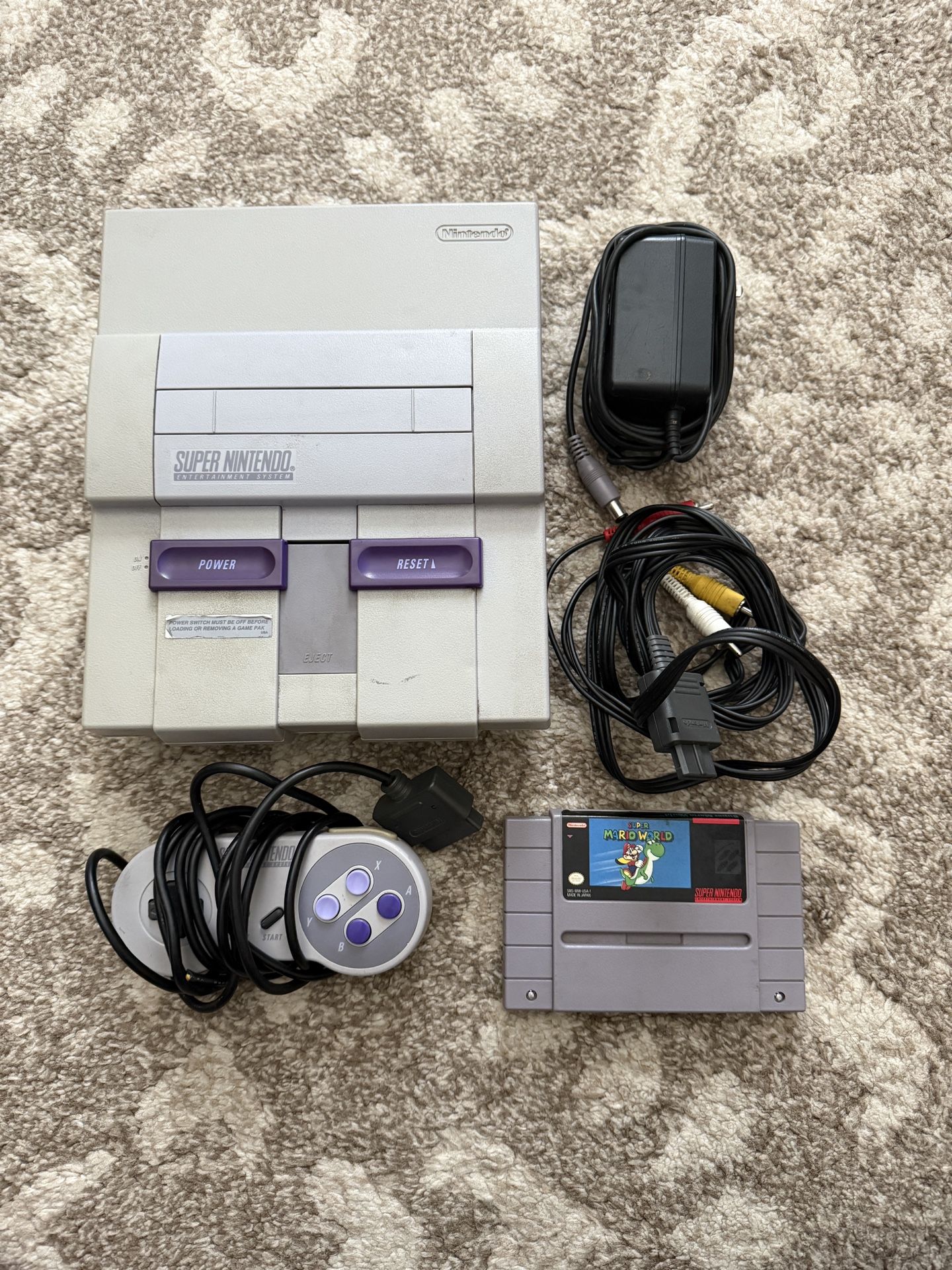 Super Nintendo Console With Super Mario World