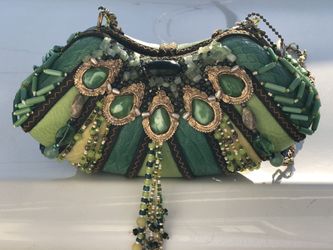 MARY FRANCES HANDBAG One of the most beautiful Mary Frances handbags we've seen - nearly impossible to come by! This is a very small hard shell bag,
