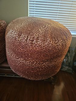 X LARGE LEOPARD BEANBAG CHAIRS
