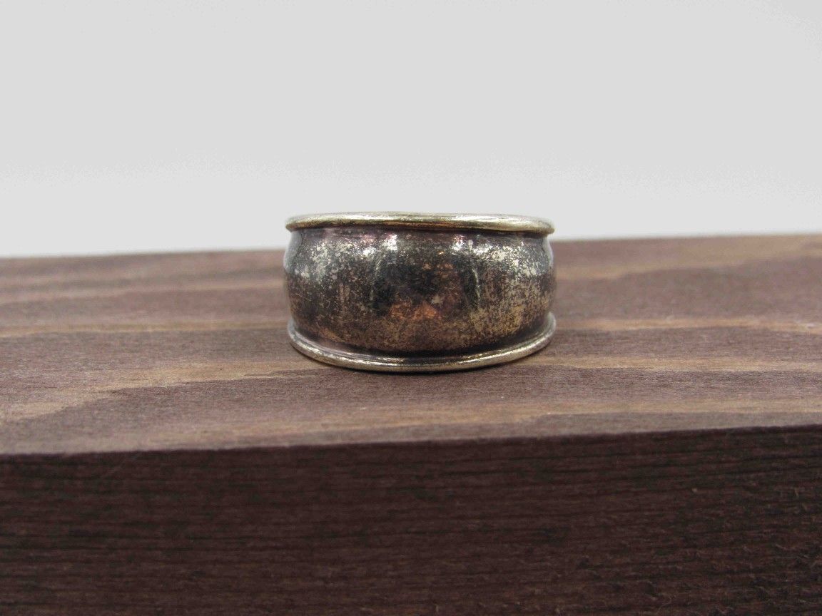 Size 7 Sterling Silver Heavily Tarnished Band Ring Vintage Statement Engagement Wedding Promise Anniversary Bridal Cocktail Friendship