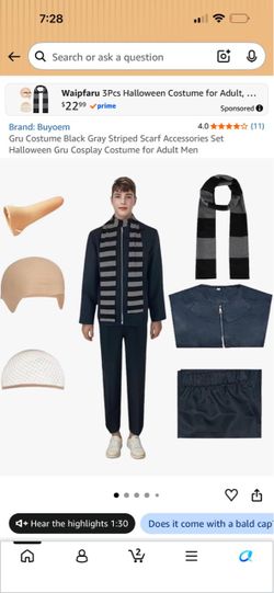 Gru Halloween Cosplay Costume Set for Men