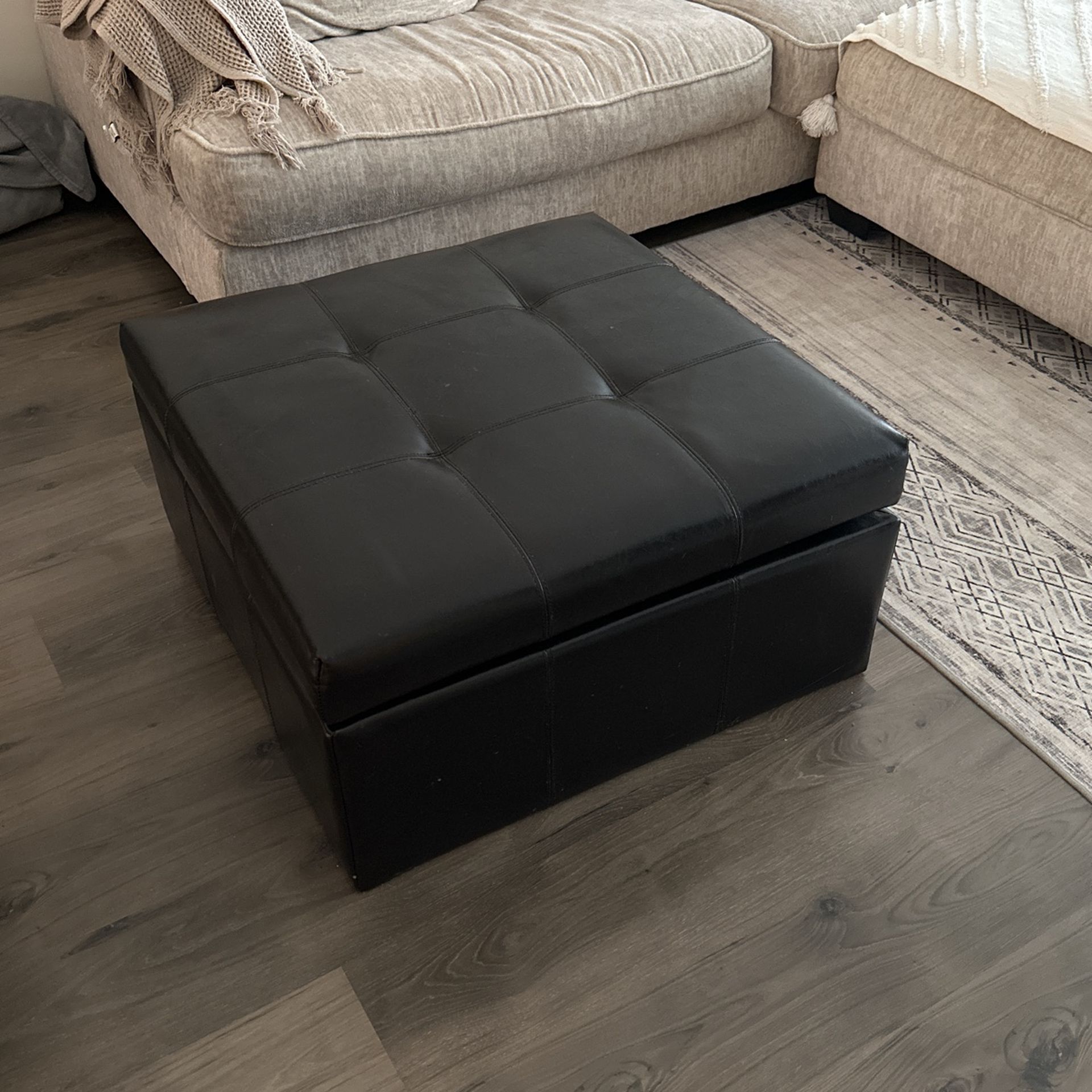 Leather Storage Ottoman