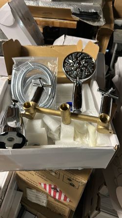 Silver shower set  whit valves